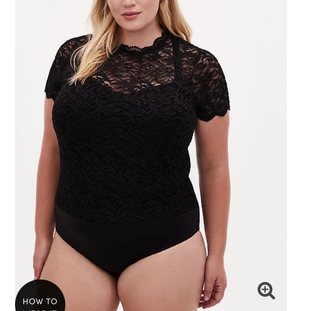 ✨torrid lace high neck short sleeve bodysuit✨ - Picture 2 of 5